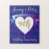 Puzzle 9e anniversaire Mariage Lapis Lazuli Bleu (Vertical)