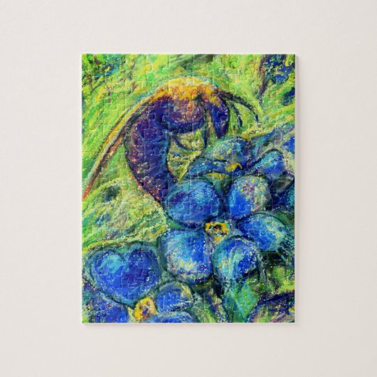 Puzzle A Bee & Forget-me-not Flowers (Vertical)