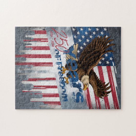 Puzzle A bold, distressed illustration of an eagle (Horizontal)