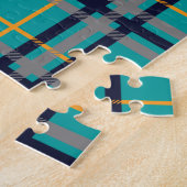 Puzzle à carreaux bleus et orange (Côté)