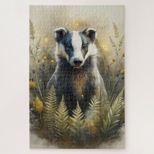 Puzzle A Cute Forest Badger (Vertical)