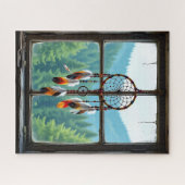 Puzzle A Dreamcatcher in a Window overlooking Mountains (Horizontal)