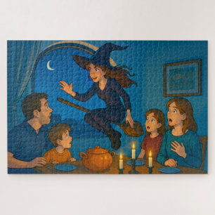 Puzzle À Halloween, accueillez les sorcières !