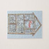 Puzzle à la maison personnalisé de coeur (Horizontal)