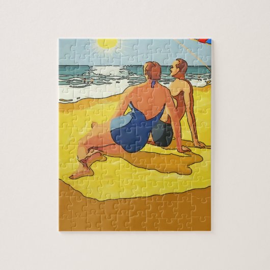Puzzle A la plage, style vintage (Vertical)