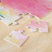 Puzzle à licorne arc-en-ciel. Nom personnalisé. (Côté)