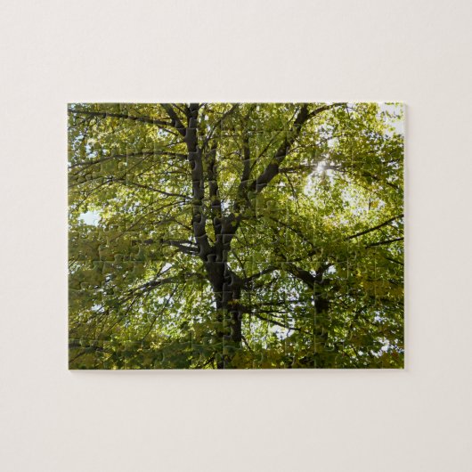 Puzzle À l'intérieur d'un érable jaune automne (Horizontal)