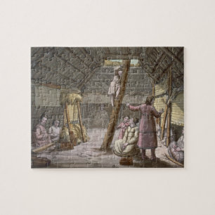 Puzzle À l'intérieur d'une maison en Alaska (gravure de