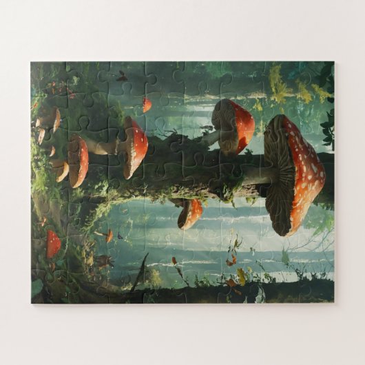 Puzzle a magical forest, mushrooms, a mystical forest, to (Horizontal)