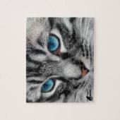 Puzzle A-PAL - Tabby Argent Chat aux yeux bleus Gros plan (Vertical)