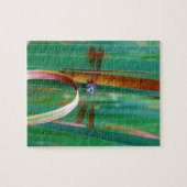 Puzzle A teal Eyed Dragonfly with cattails (Horizontal)