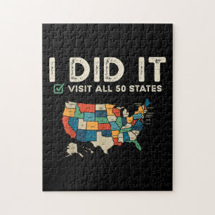 Puzzle A visité les 50 États américains - Carte de voyage