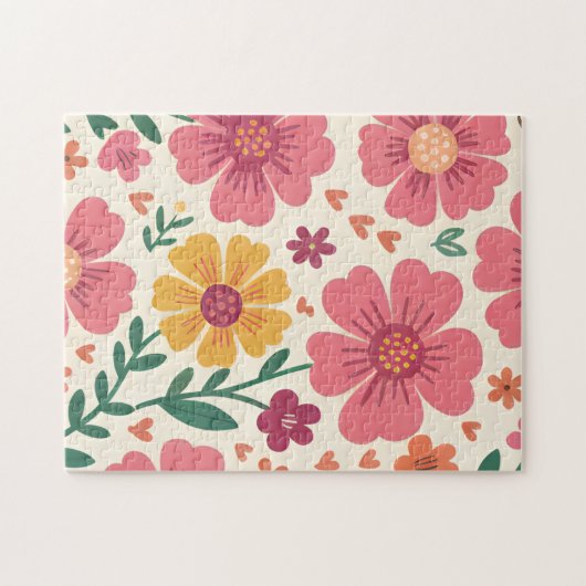 Puzzle A Whimsical Garden Floral Pattern (Horizontal)