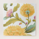 Puzzle Abbaye Carreaux floraux - Fleurs Jaunes<br><div class="desc">Abbey Floral Tiles III par Juin Erica Vess. Présente des fleurs jaunes rapprochées dans un style motif.</div>