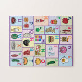 Puzzle ABC Alphabet lettres d'apprentissage aliments heur (Horizontal)
