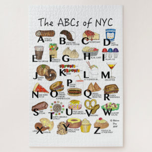 Puzzle ABC de NYC Iconic New York City Foods Alphabet