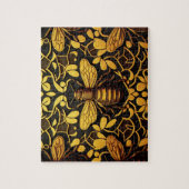Puzzle Abeille Abstraite en or. Motif d'insecte floral do (Vertical)