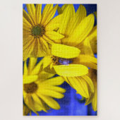 Puzzle Abeille bleu tournesol jaune (Vertical)