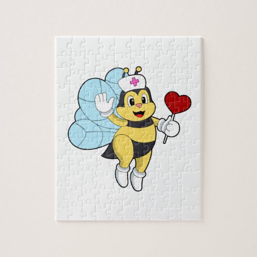 Puzzle Abeille comme infirmière avec coeur.PNG (Vertical)