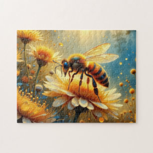 Puzzle Abeille dans le jardin fleuri