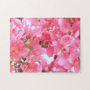 Puzzle Abeille de miel et fleurs colorées de crabe rose