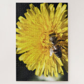 Puzzle Abeille de miel sur le pissenlit jaune photo macro (Vertical)
