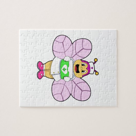 Puzzle Abeille en tant qu'infirmière avec trousse First a (Horizontal)