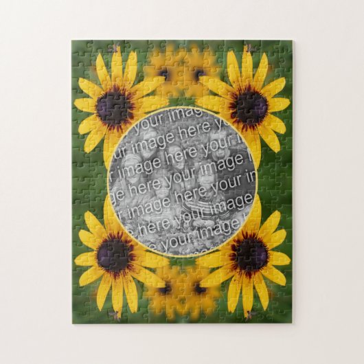 Puzzle Abeille Sur Black Eyed Susan Flower Ajouter votre  (Vertical)