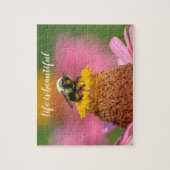 Puzzle Abeille sur la fleur de Zinnia (Vertical)