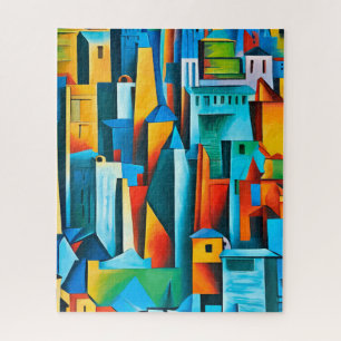 Puzzle Abstract Cityscape Buildings Skyscrapers Art 