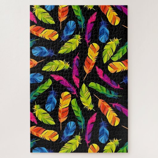 Puzzle Abstract colorful feather explosion (Vertical)