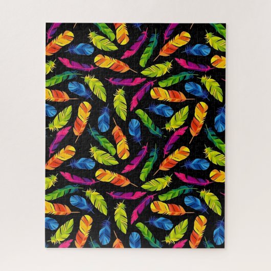 Puzzle Abstract colorful feather explosion (Vertical)