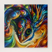 Puzzle Abstract Colorful Lizard (Horizontal)