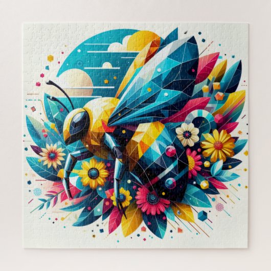 Puzzle Abstract Geometric Bee (Vertical)
