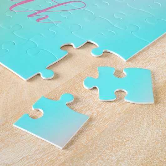 Puzzle Abstract Ombre Holographic Cool Pineapple  (Côté)