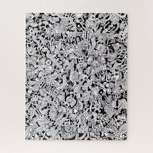 Puzzle Abstract Shapes and Faces Illustration Difficult  (Vertical)