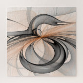 Puzzle Abstrait Anthracite Grey Sienna Art moderne fracta (Vertical)