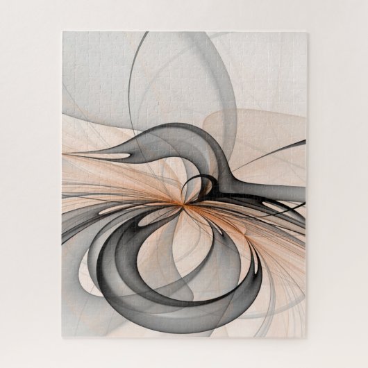 Puzzle Abstrait Anthracite Grey Sienna Art moderne fracta (Vertical)
