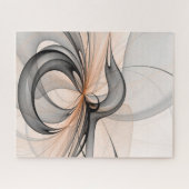 Puzzle Abstrait Anthracite Grey Sienna Art moderne fracta (Horizontal)