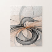 Puzzle Abstrait Anthracite Grey Sienna Art moderne fracta (Vertical)