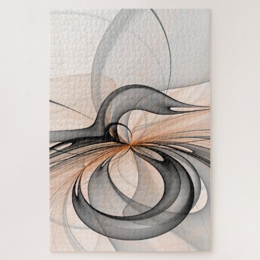 Puzzle Abstrait Anthracite Grey Sienna Art moderne fracta (Vertical)