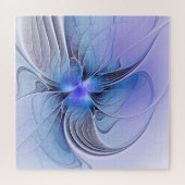 Puzzle Abstrait Art Fractal Lavande Bleu (Horizontal)