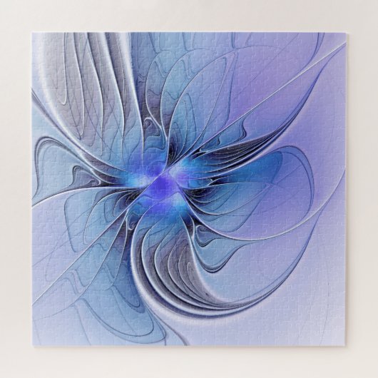 Puzzle Abstrait Art Fractal Lavande Bleu (Horizontal)