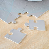 Puzzle Abstrait Art Fractal Moderne Gris Anthracite Bleu (Côté)