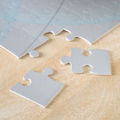 Puzzle Abstrait Art Fractal Moderne Gris Anthracite Bleu (Côté)