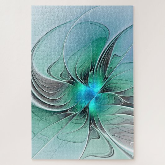 Puzzle Abstrait avec bleu, art fractal moderne (Vertical)