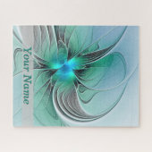 Puzzle Abstrait Avec Bleu, Moderne Fractal Art Nom (Horizontal)