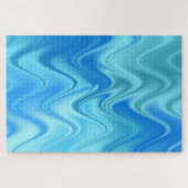 Puzzle Abstrait Bleu Ondulé (Horizontal)