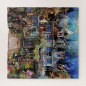 Puzzle Abstrait Boho Haunted House Floral Collage (Horizontal)