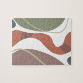 Puzzle Abstrait Boho Organique Tons Formes Naturelles (Horizontal)